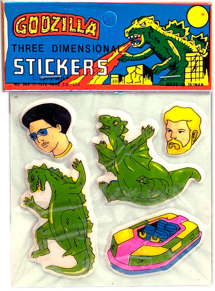 Godzilla Three Dimensional (puffy) Stickers 1979!!! Vintage-Almost Antique