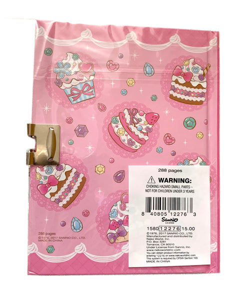Hello Kitty Cake Decorated, Small, Diary with Lock, 4.5"x 6