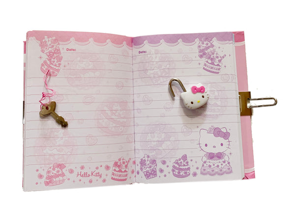 Hello Kitty Cake Decorated, Small, Diary with Lock, 4.5"x 6