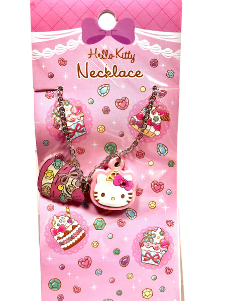 Hello Kitty Necklaces, 3 Designs, Soft Hello Kitty Face and Enameled Charm Hang From a 20" Adjustable Silver-tone Chain