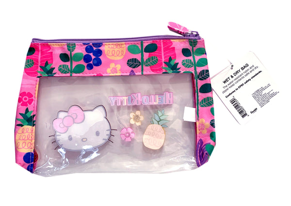Hello Kitty Clear Bag, Liquid Proof, Made of Thick, Soft Plastic, 8"x 6"x 2.5"