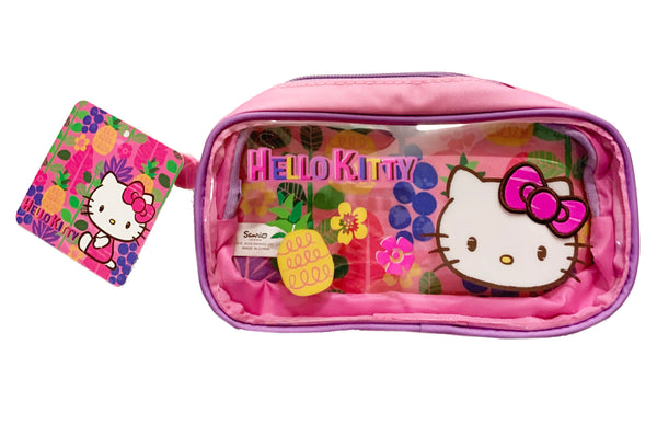 Hello Kitty Clear Front Bag, Made of Thick, Soft Plastic and Strong Water Resistant Nylon, 8"x 4"x 2"