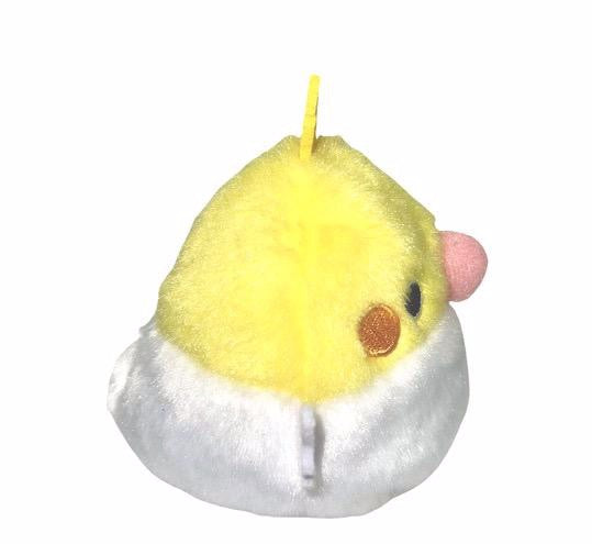 BIRD tiny Yellow/White, Budgie/Parakeet, no chain, By Sanei of Japan 3" X 4"