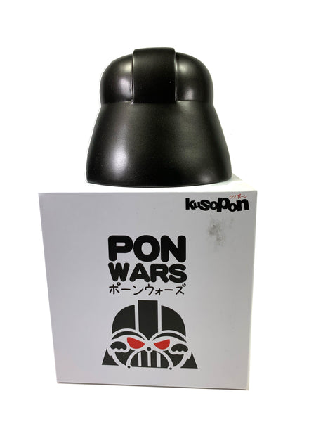 KUSOPON PONWARS, Darth Vader, Designer toy, vinyl head in a Box, 3" tall, 4" wide