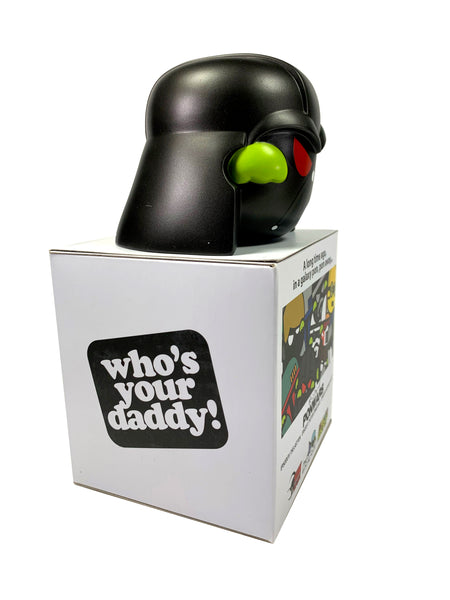 KUSOPON PONWARS, Darth Vader, Designer toy, vinyl head in a Box, 3" tall, 4" wide