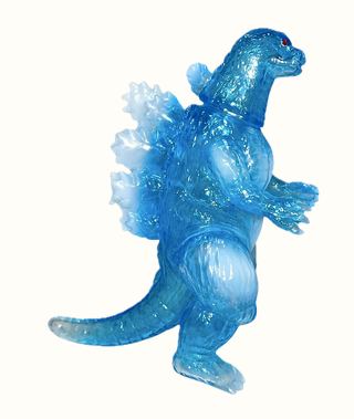 *CCP Godzilla 95, FROZEN Ver., MIDDLE SIZE,(8th Edition) 5.25" Tall, Bagged With Header, Clear Blue/White