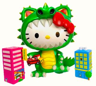 *Hello Kitty, kid Robot, Incudes Buildings, Made of Hard Vinyl, Missing one building, Half Off