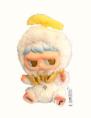 Monboo, Emotional Weather Station, Timeless Dawn, Complete with White + Glitter fur, Wings and Halo By Miniso collectible