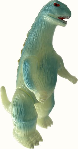 Godzilla, Bullmark Style By Marusan, 9"Tall, Light Blue Metallic over GID Vinyl
