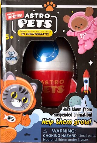 *Astro Pet grows in water to Be Twice the Size of the Rocket