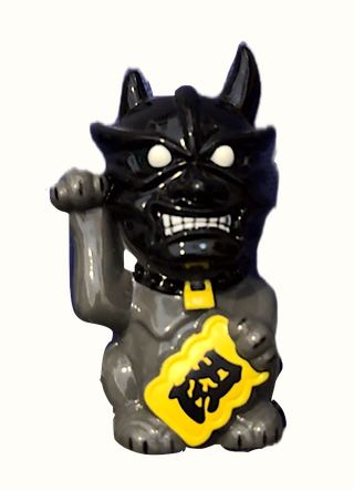 Lucky Devil Dog by Play Toys, Made in Japan, 3 inches tall. Hollow Sofubi