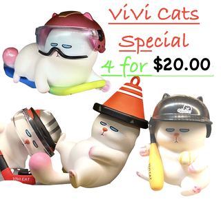 zViVi Cats *SPECIAL* - ALL 4 - Snowboard, Ice Hockey, Baseball, Construction collectible