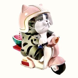 Wuhuang Wanshui (CAT) & Bazahey (dog), 5th Watch Out - Pink Cat Watermelon Scooter - Series, by 52Toys collectible