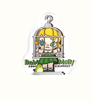 Baby Molly Big Clip, EXCHANGE ROOMS, Clear Thick Acrylic With Tiny Silver Glitter, 3"x3", Holds Many Papers collectible