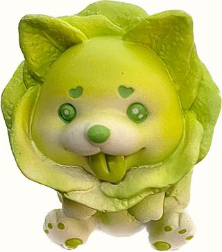 *Cabbage Vegetable Fairy Dog Mini, 3" Tall, Sitting