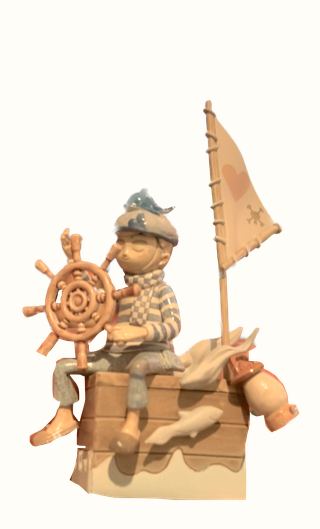 Zu pi SailBoat Box w/Capt Fish collectible