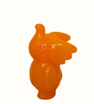 *Elfie by Unbox, In Somewhat Translucent Orange Soft Vinyl , 4" Tall, Lonely and Alone collectible