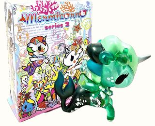 TokiDoki Mermicorno, Series 2, Green with Box, Stylized Vinyl Mini Figure, 3" Tall