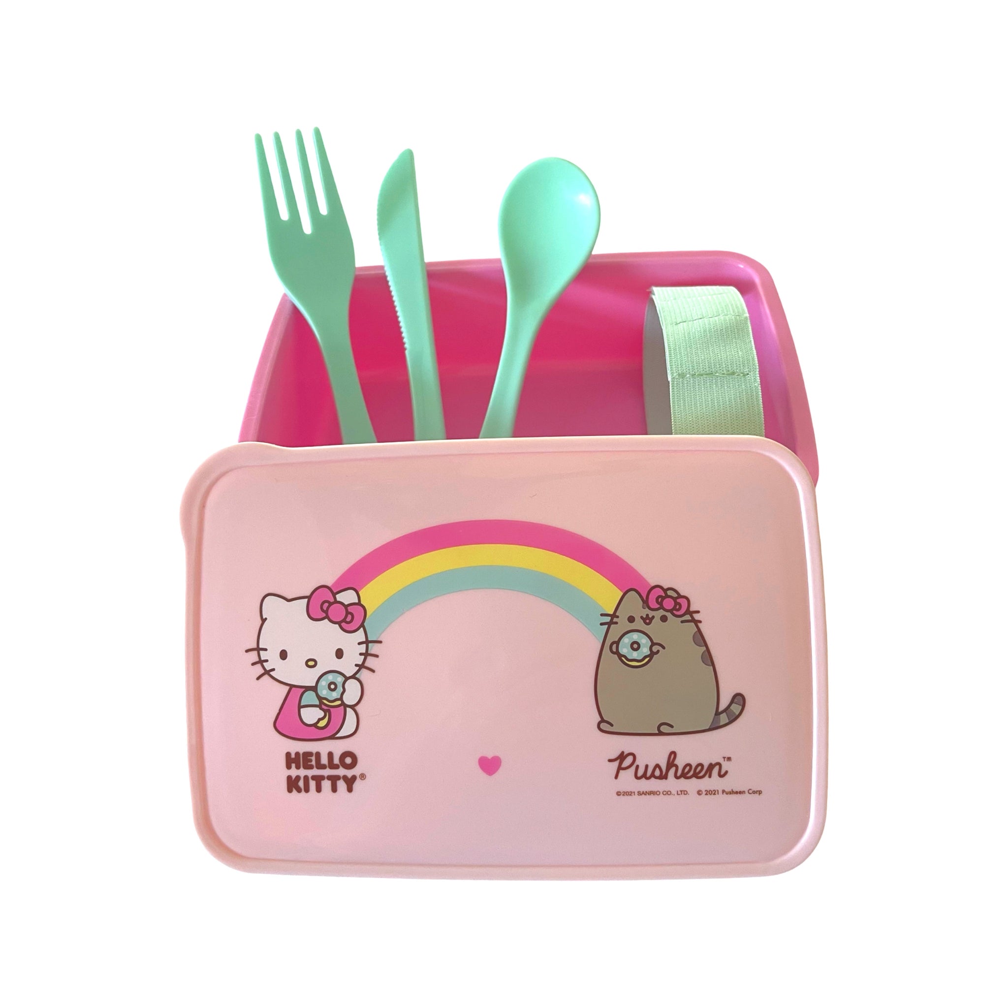 Hello Kitty Loves Pusheen - Travel Flatware Container