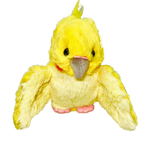 BIRD YELLOW (Cockatiel). Fluffies, By Sunlemon  8" X 5" with Wings Open.
