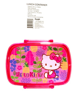 Hello Kitty Pineapple Decorated, Small, Lunch Container, 7"x 5"x 2.5"