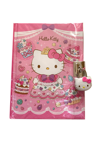 Hello Kitty Cake Decorated, Small, Diary with Lock, 4.5"x 6