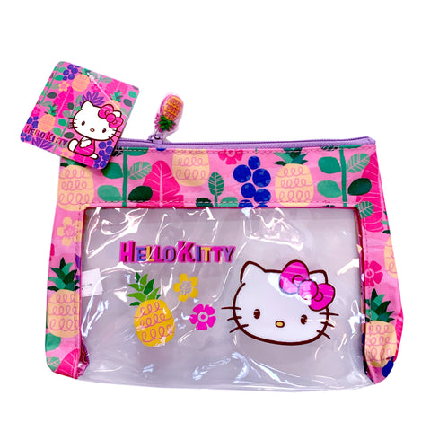 Hello Kitty Clear Bag, Liquid Proof, Made of Thick, Soft Plastic, 8"x 6"x 2.5"