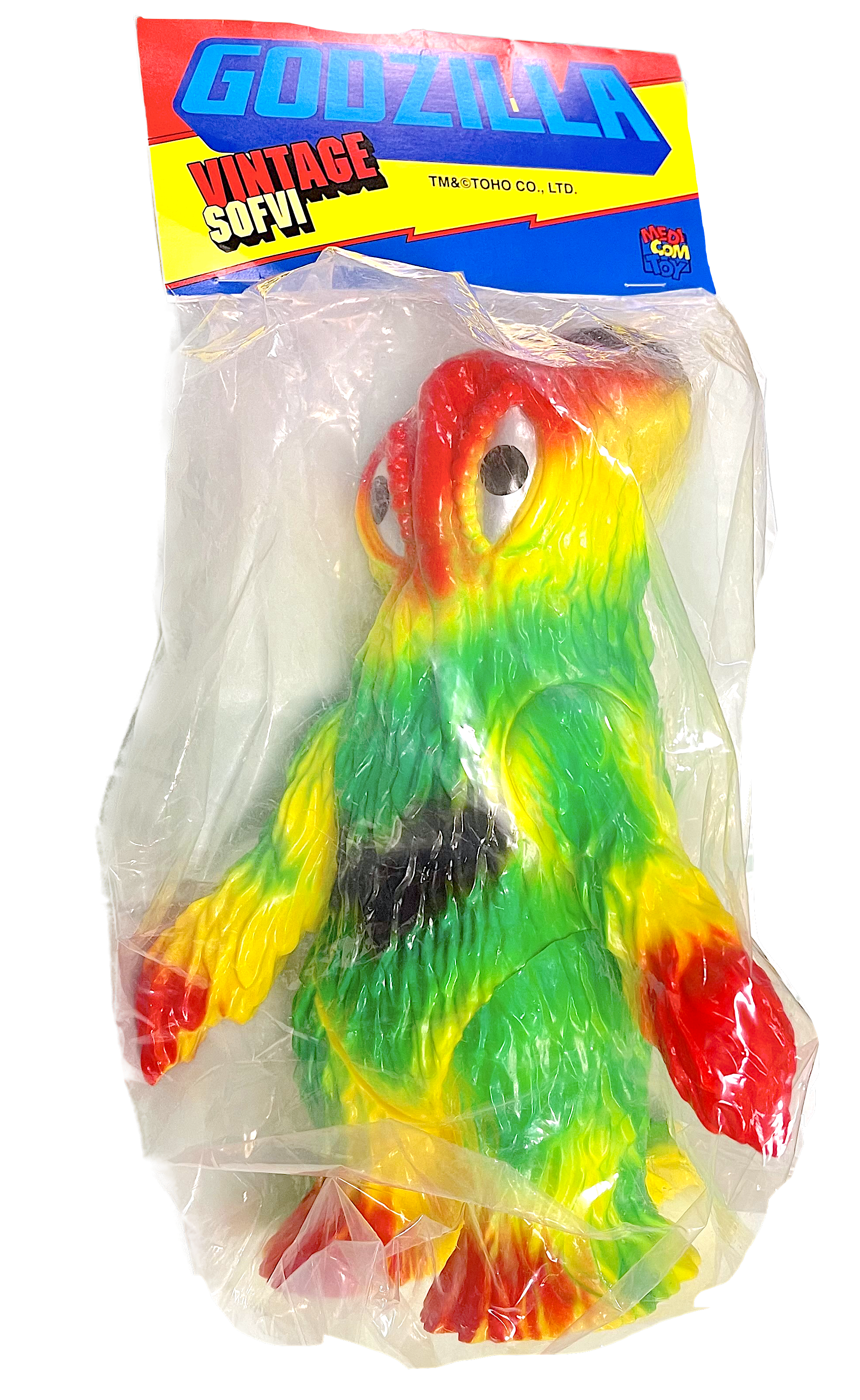 *Hedorah Tokyo Style, By Marmit x Medicom, Red, Green, Black on Yellow Vinyl, 8" Tall,Vintage SOFVI