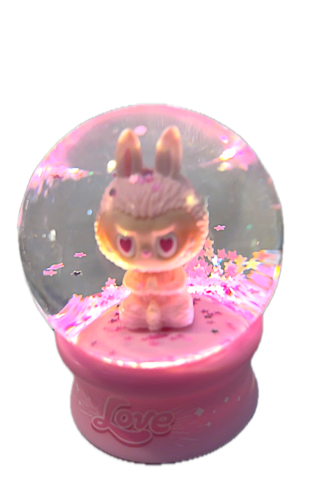 Labubu Lighted Star Globe, LOVE, (Pink)