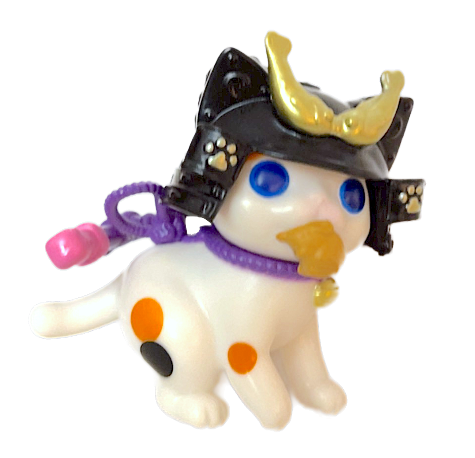 *Samurai Calico Cat with mouse