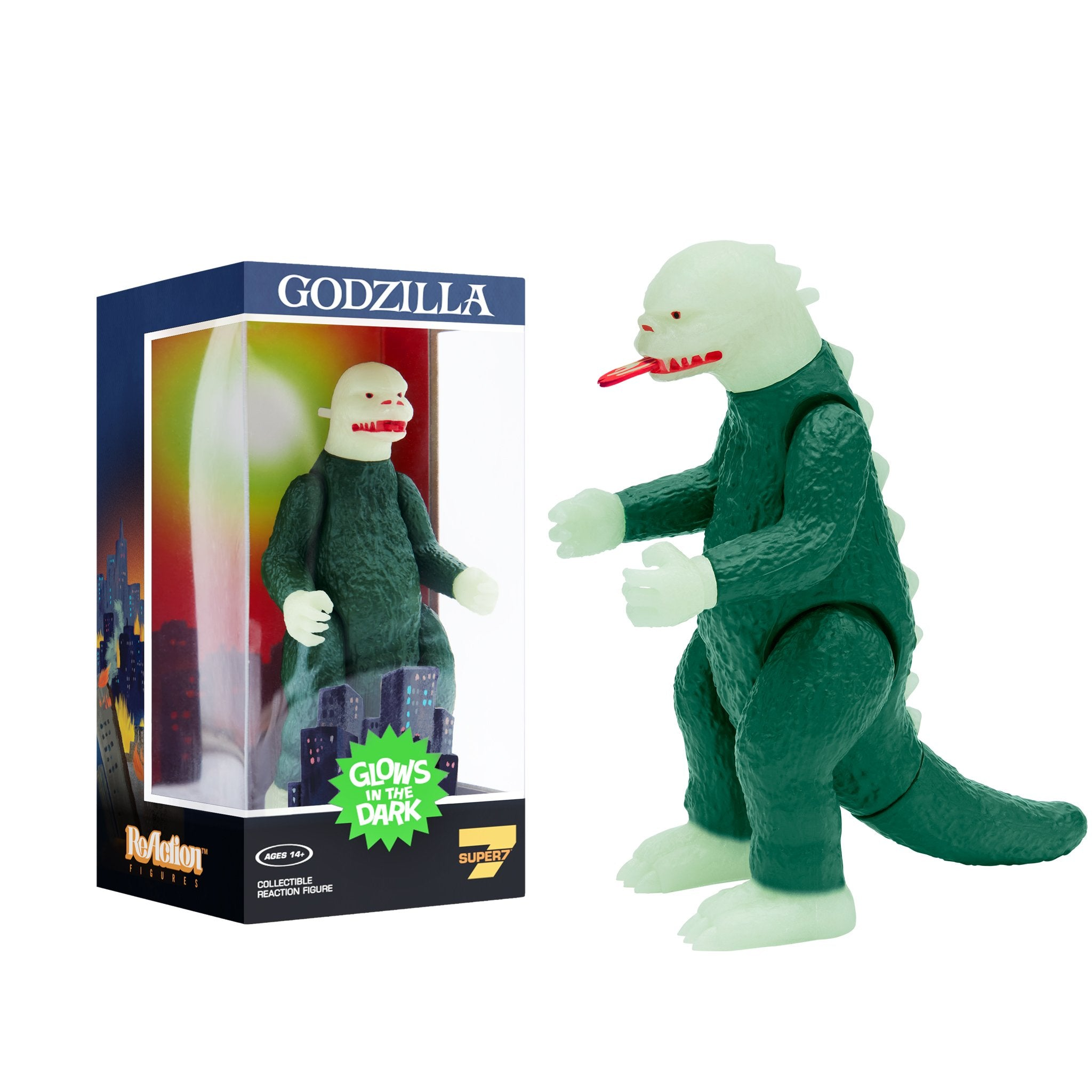 GODZILLA - *Super7 Shogun, GID Head, Claws & Feet, ReAction Figure, Boxed, Atomic Breath Feature