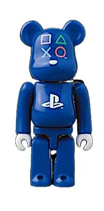 BEARBRICK Series 48, PlayStation Blue, 100%, Has card and box