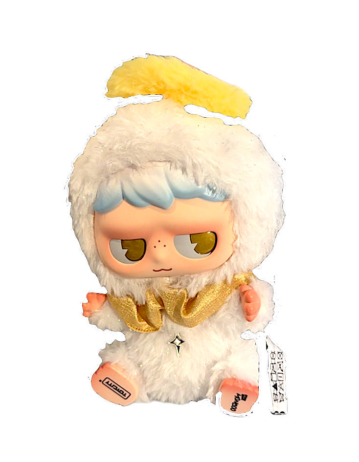 Monboo, Emotional Weather Station, Timeless Dawn, Complete with White + Glitter fur, Wings and Halo By Miniso