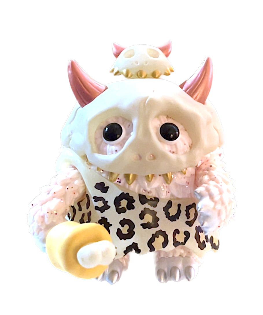 *Monster Fluffy Cave Man, BLUE GID, Joyful Life Blind Box Series, By Instinctoy, Glows BLUE In The Dark