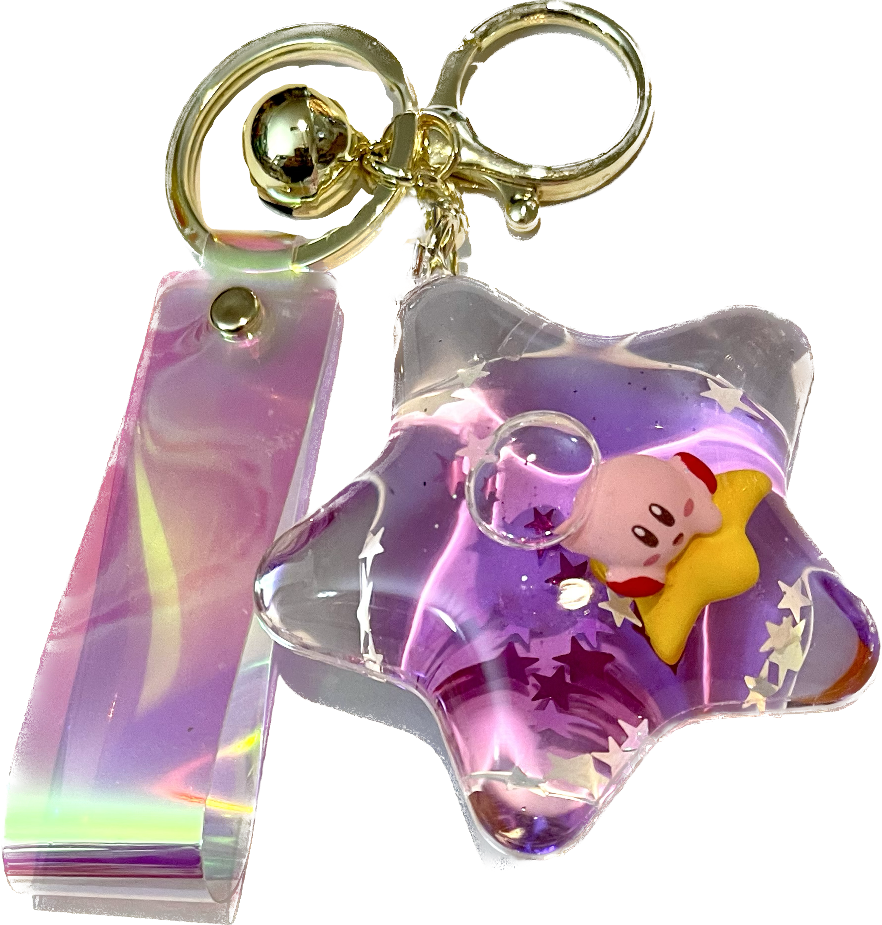 *SHOW SPECIAL. KIRBY FLOATING IN STARRY PURPLE WATER KEYCHAIN