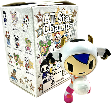 TokiDoki All Star Champs Unicorno, Mozzarella, with Box, Stylized Vinyl Mini Figure, 3" Tall