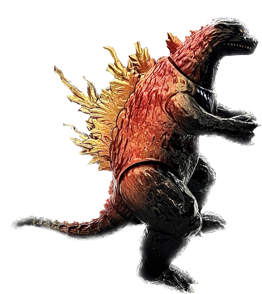 *CCP BURNING GODZILLA, MIDDLE SIZE, 5.25" Tall