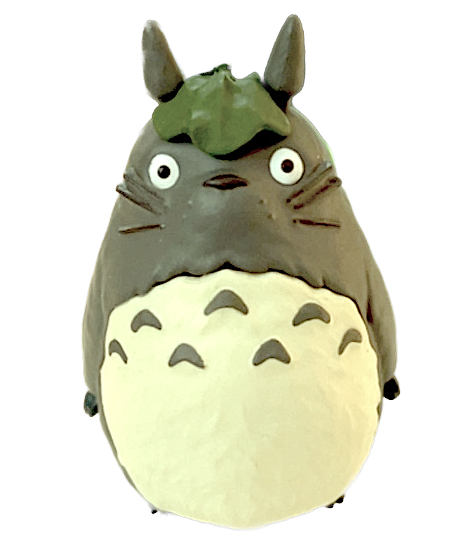 Totoro with leaf hat, 3"Tall (ask to see other poses)