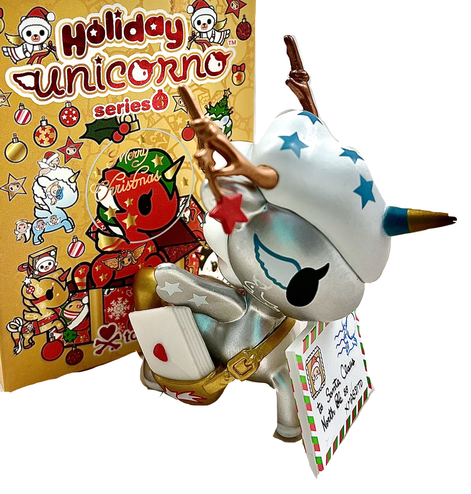 TokiDoki Holiday Unicorno, Series 3, with Box, Stylized Vinyl Mini Figure, 3" Tall