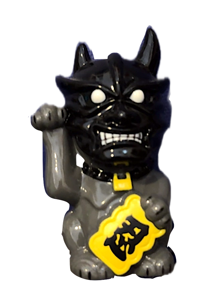 Lucky Devil Dog by Play Toys, Made in Japan, 3 inches tall. Hollow Sofubi