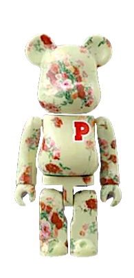 BEARBRICK Series 48, PATTERN ROSES, 100%, Has card and box