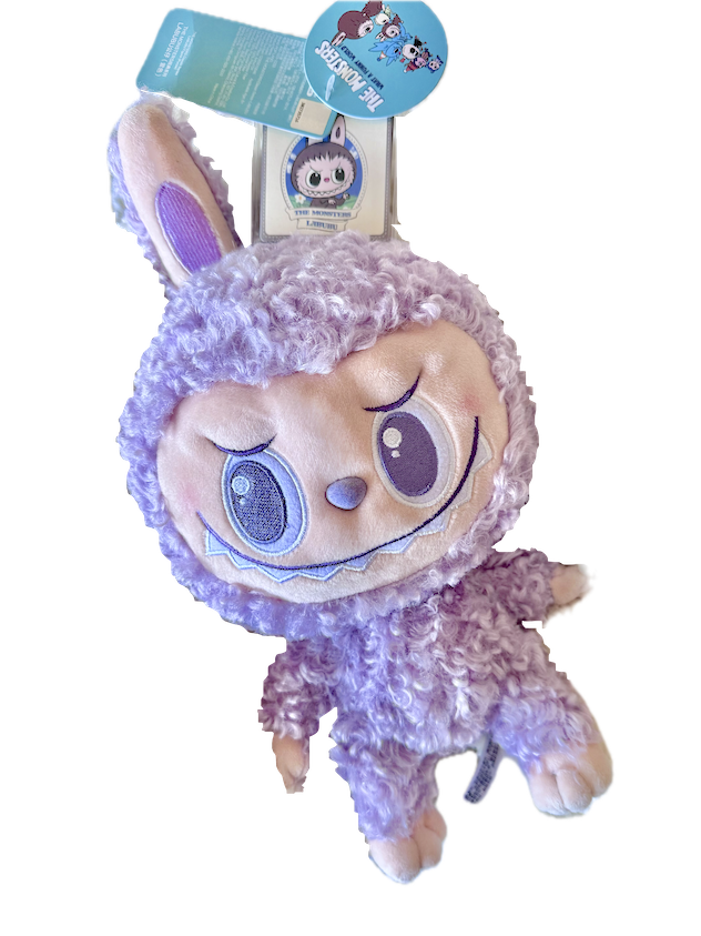 Labubu Plushie, 12 inches Tall, by Popmart, Super Soft Plush in Soft Purple/Lilac