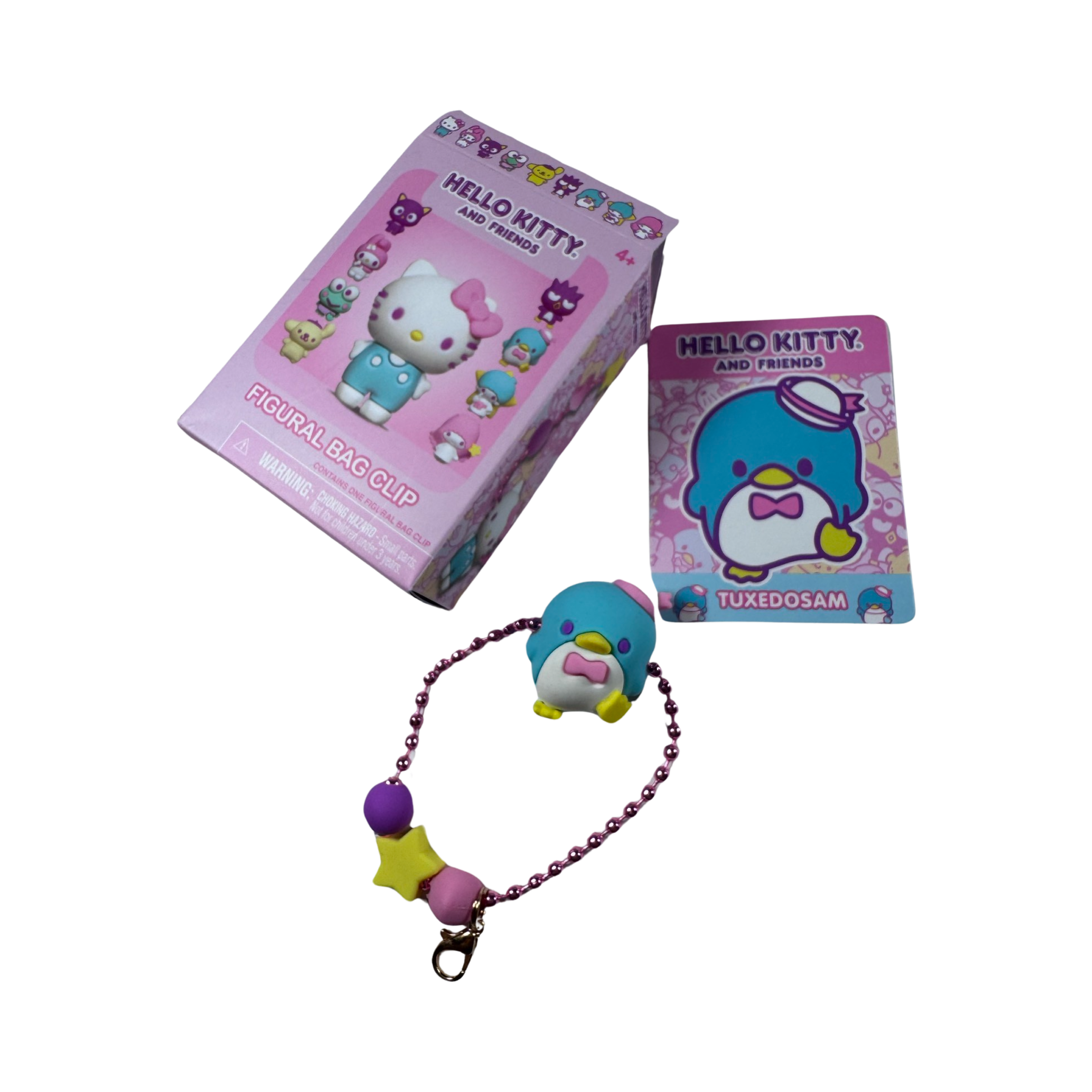 Hello Kitty Character Series Chain Clip, Tuxedo Sam, Stylized Vinyl Mini Figure, 1" Tall
