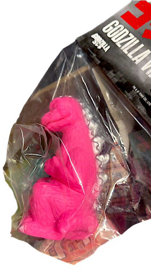 Godzilla sitting Pink By Marmit still New in bag with Header, DCON 2025