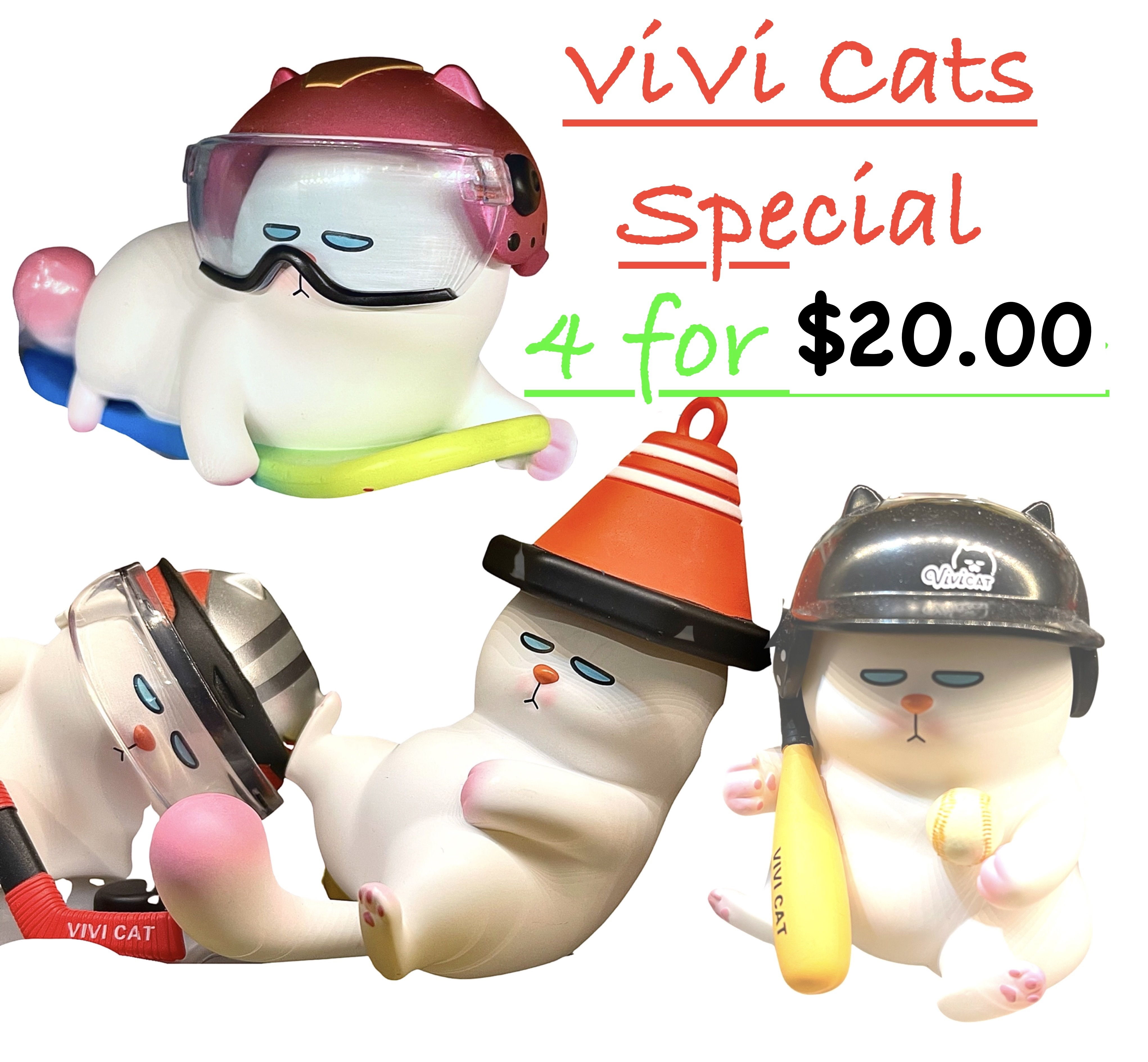 zViVi Cats *SPECIAL* - ALL 4 - Snowboard, Ice Hockey, Baseball, Construction