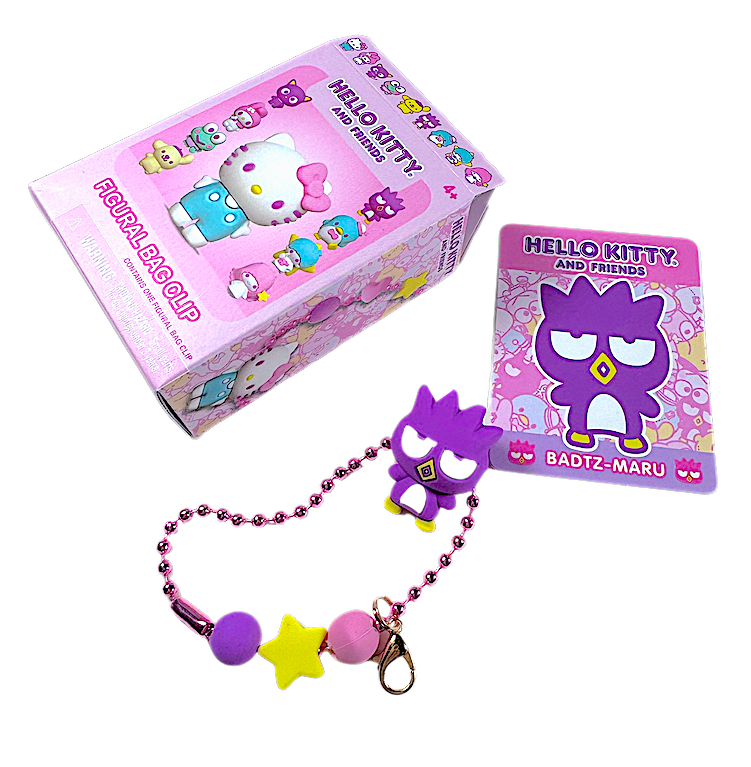 Hello Kitty Character Series Chain Clip, Batz Maru, Stylized Vinyl Mini Figure, 1" Tall