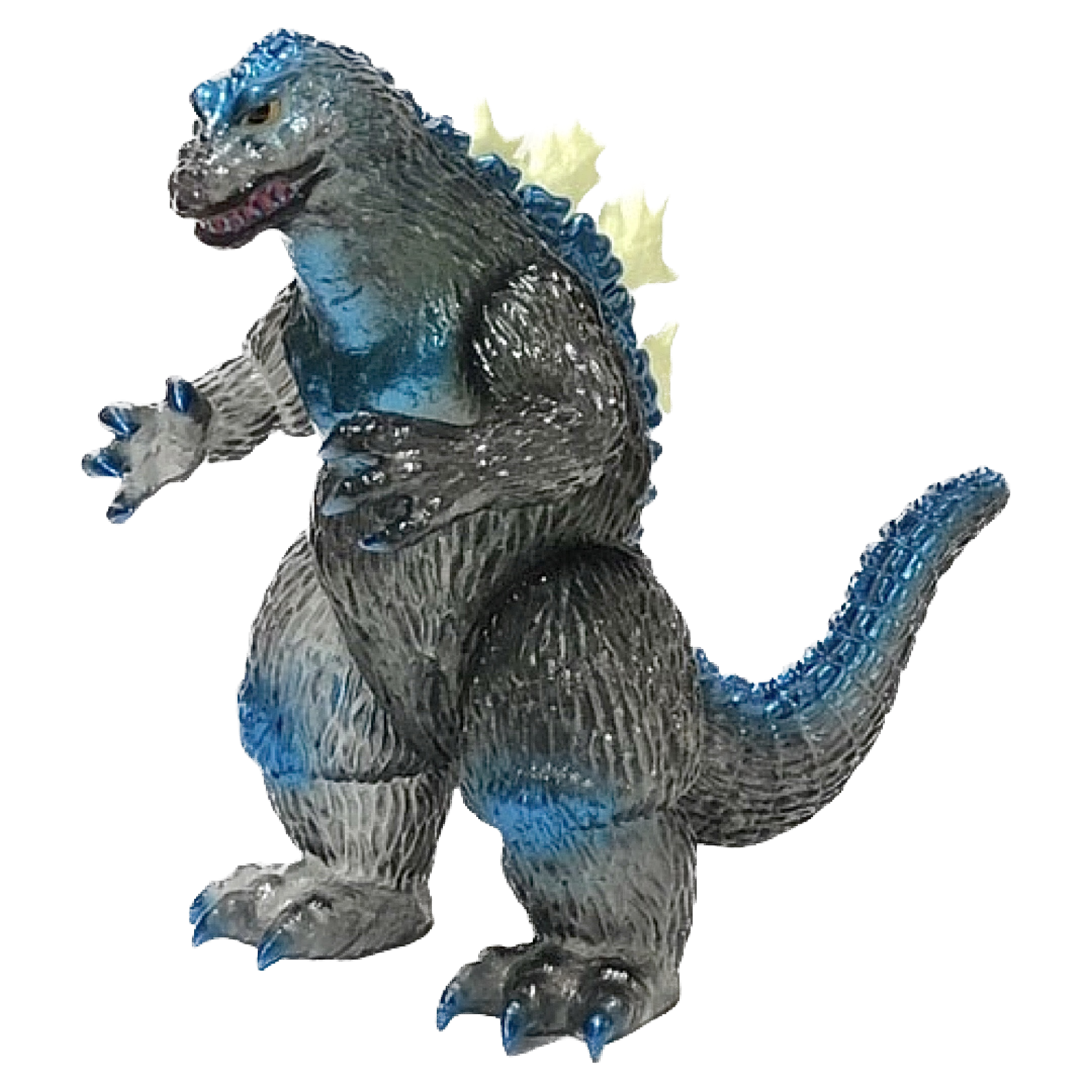 *Gigabrain Godzilla 62 Clear Black Vinyl, New in Bag w/Header, 9" Tall - Fins on Back GID - Glow in the dark