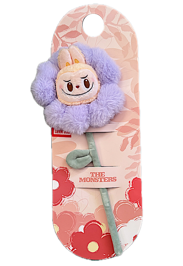 Labubu's Friend MOMOKO Plushie Flower, 12 inches Tall, by Popmart, Super Soft Plush in Soft Purple/Lilac