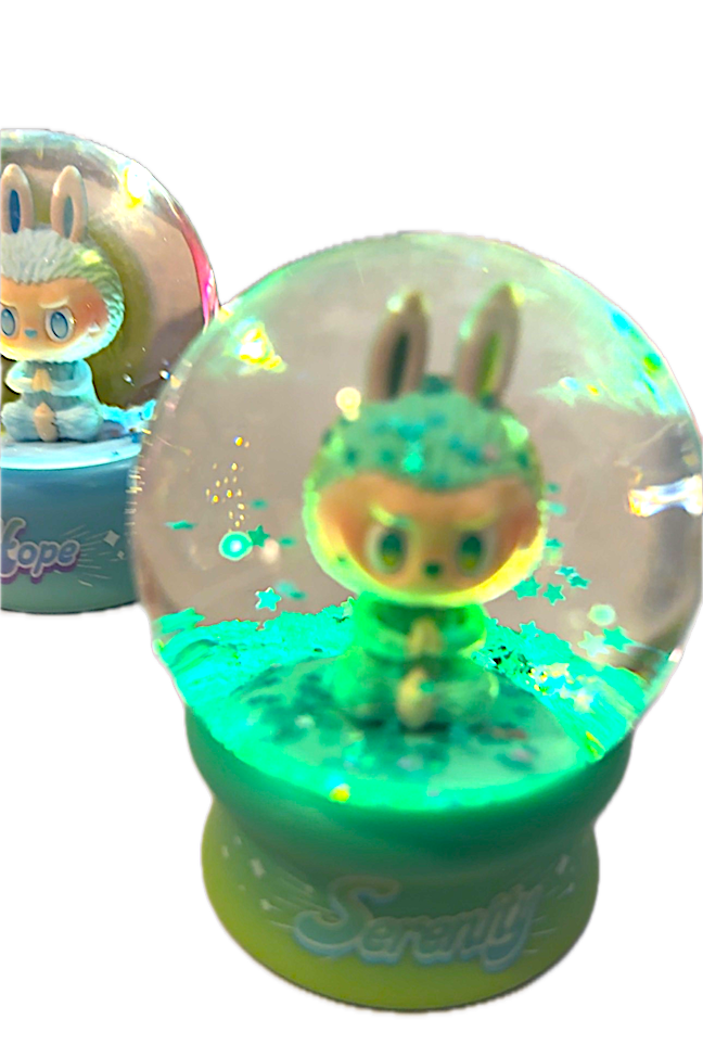 Labubu Lighted Star Globe, SERENITY, (green)