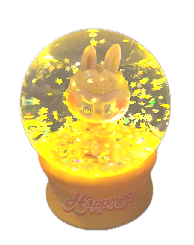 Labubu Lighted Star globe, (yellow gold), HAPPINESS, also LOYALTY, (orange sherbet)